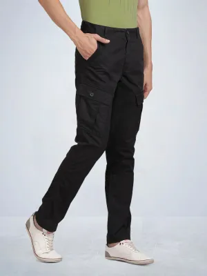Black Camo Printed Cargo Pants
