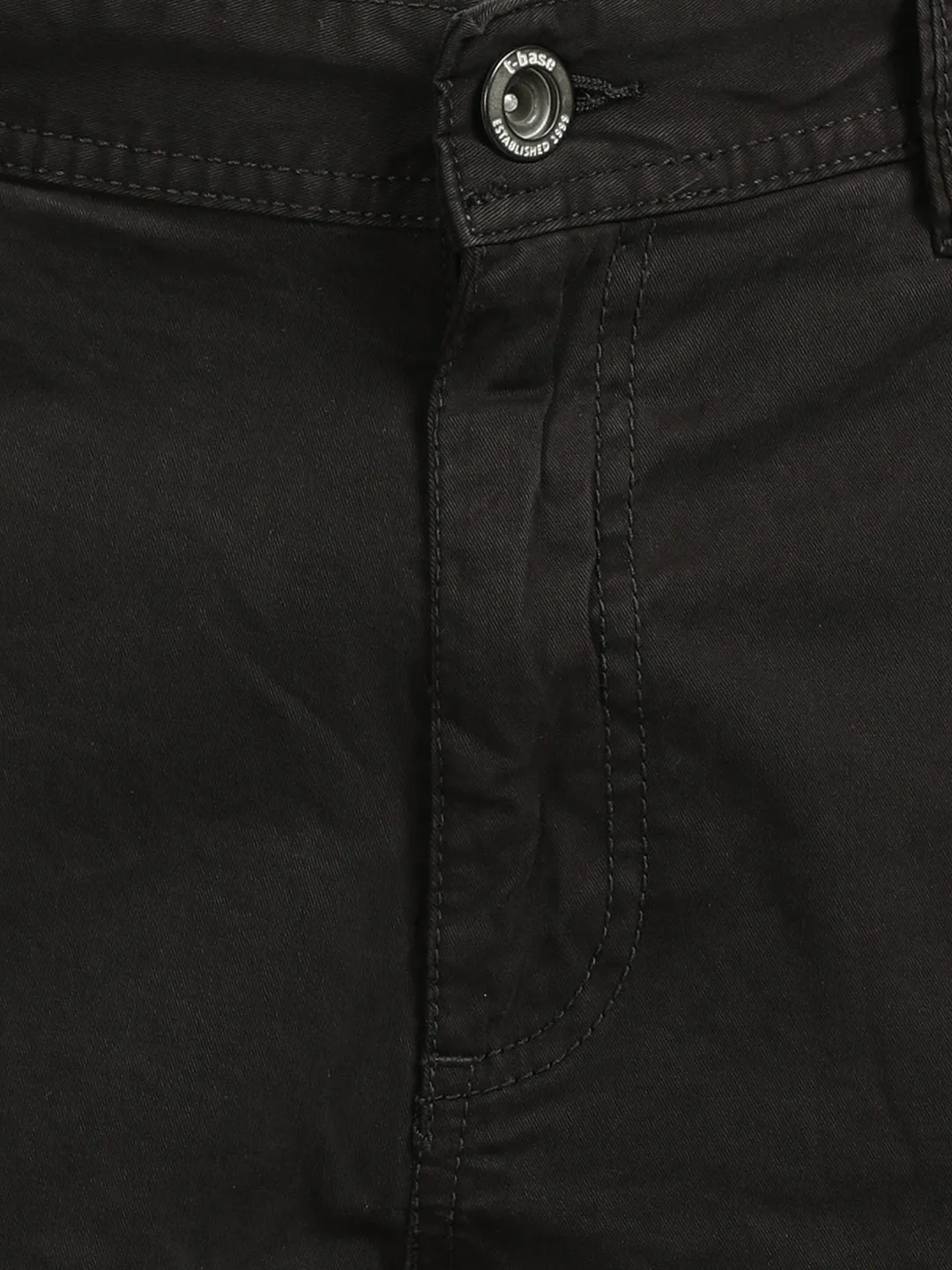 Black Graphite Solid Overdyed Cargo Pants