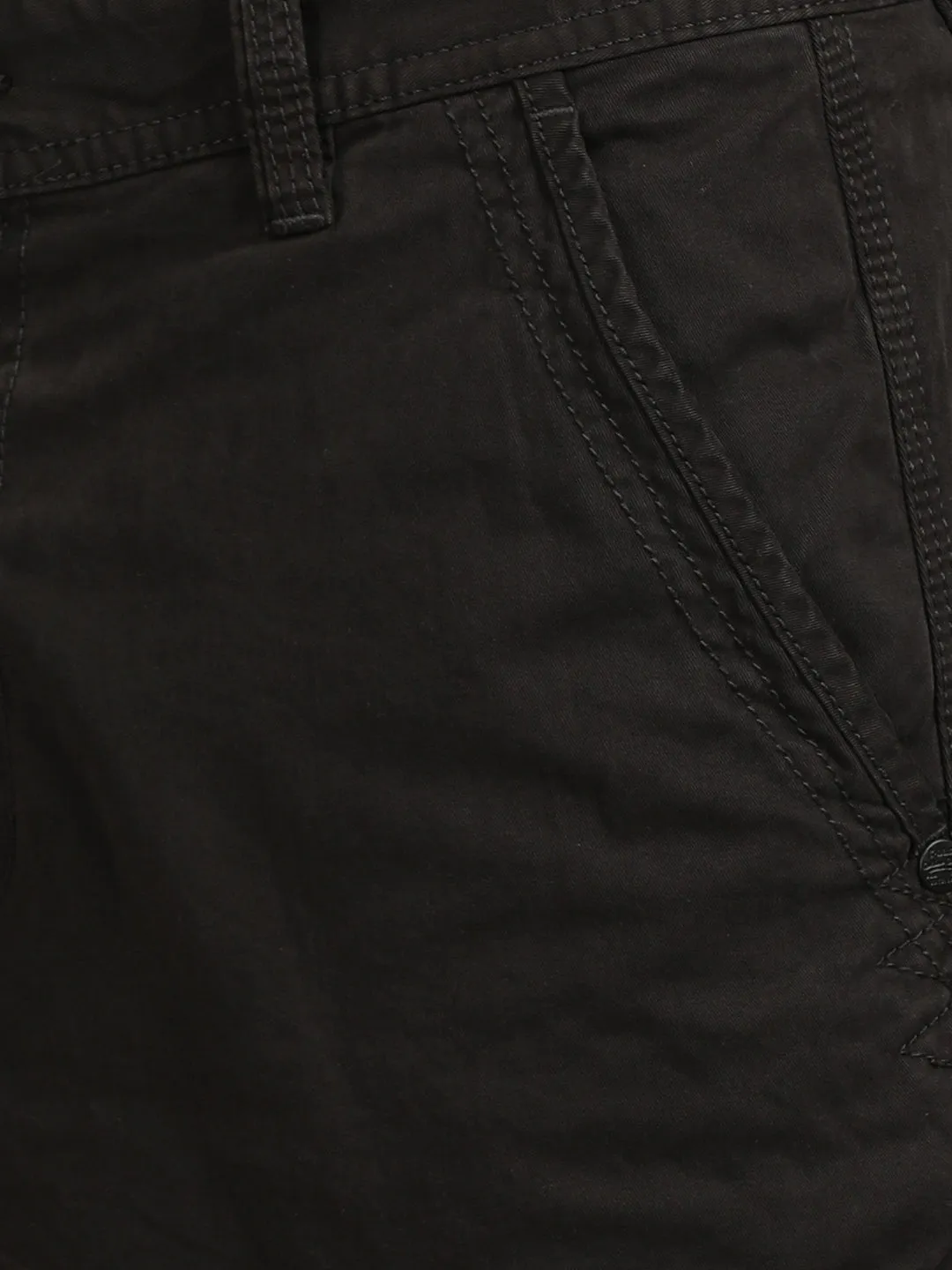 Black Graphite Solid Overdyed Cargo Pants