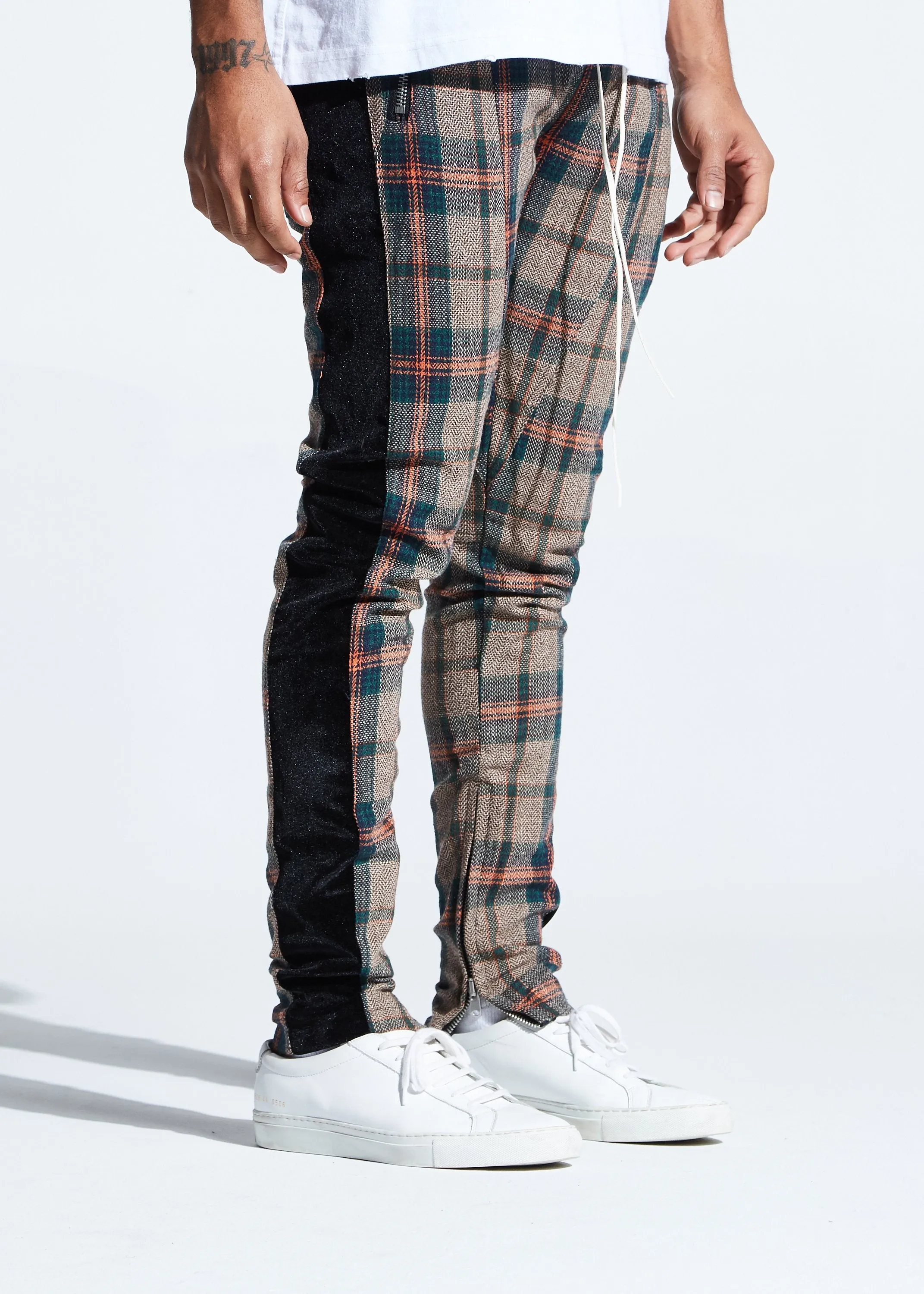 Bukshot Plaid Track Pants (Brown/Orange)