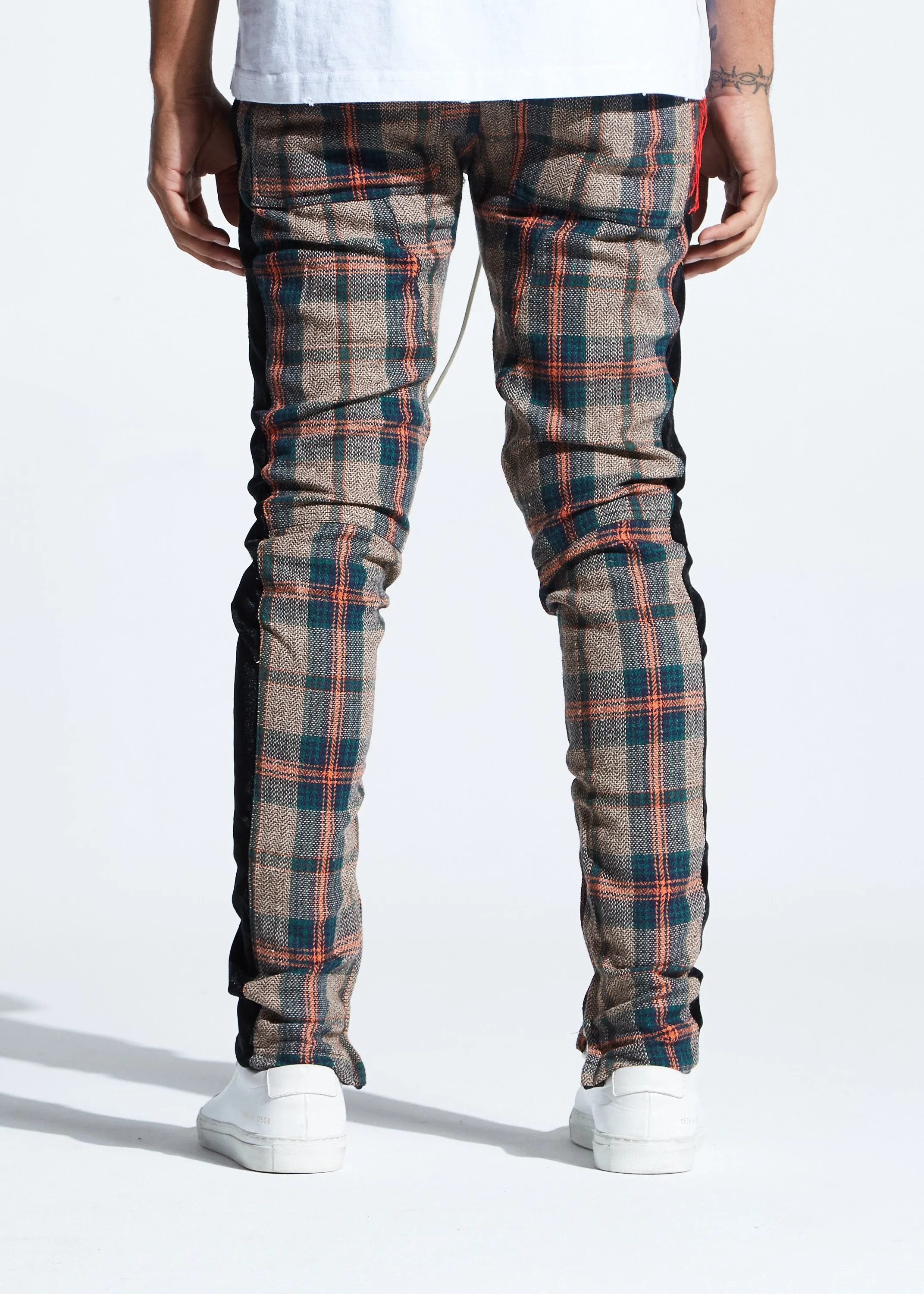 Bukshot Plaid Track Pants (Brown/Orange)