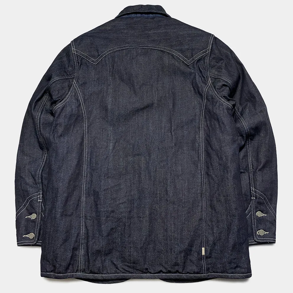 BZEN M.3011L BAKER-WR18 REGULAR FIT 6 POCKET VINTAGE INSPIRED LINED PADDED COMFORT STRETCH DENIM JACKET-12OZ-HRH INDIGO