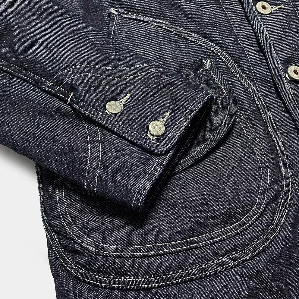 BZEN M.3011L BAKER-WR18 REGULAR FIT 6 POCKET VINTAGE INSPIRED LINED PADDED COMFORT STRETCH DENIM JACKET-12OZ-HRH INDIGO