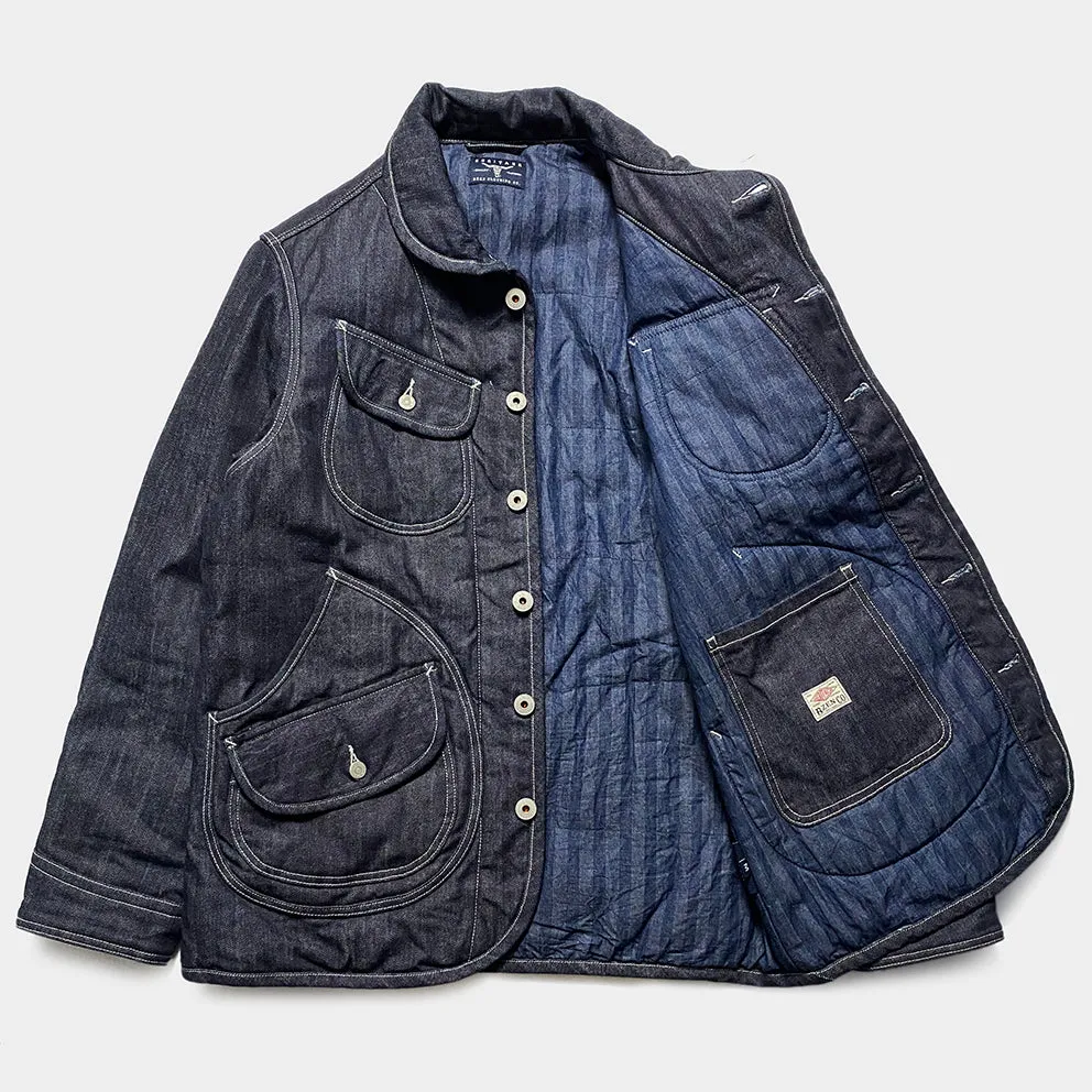 BZEN M.3011L BAKER-WR18 REGULAR FIT 6 POCKET VINTAGE INSPIRED LINED PADDED COMFORT STRETCH DENIM JACKET-12OZ-HRH INDIGO