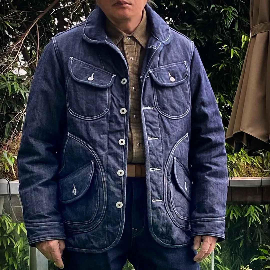 BZEN M.3011L BAKER-WR18 REGULAR FIT 6 POCKET VINTAGE INSPIRED LINED PADDED COMFORT STRETCH DENIM JACKET-12OZ-HRH INDIGO