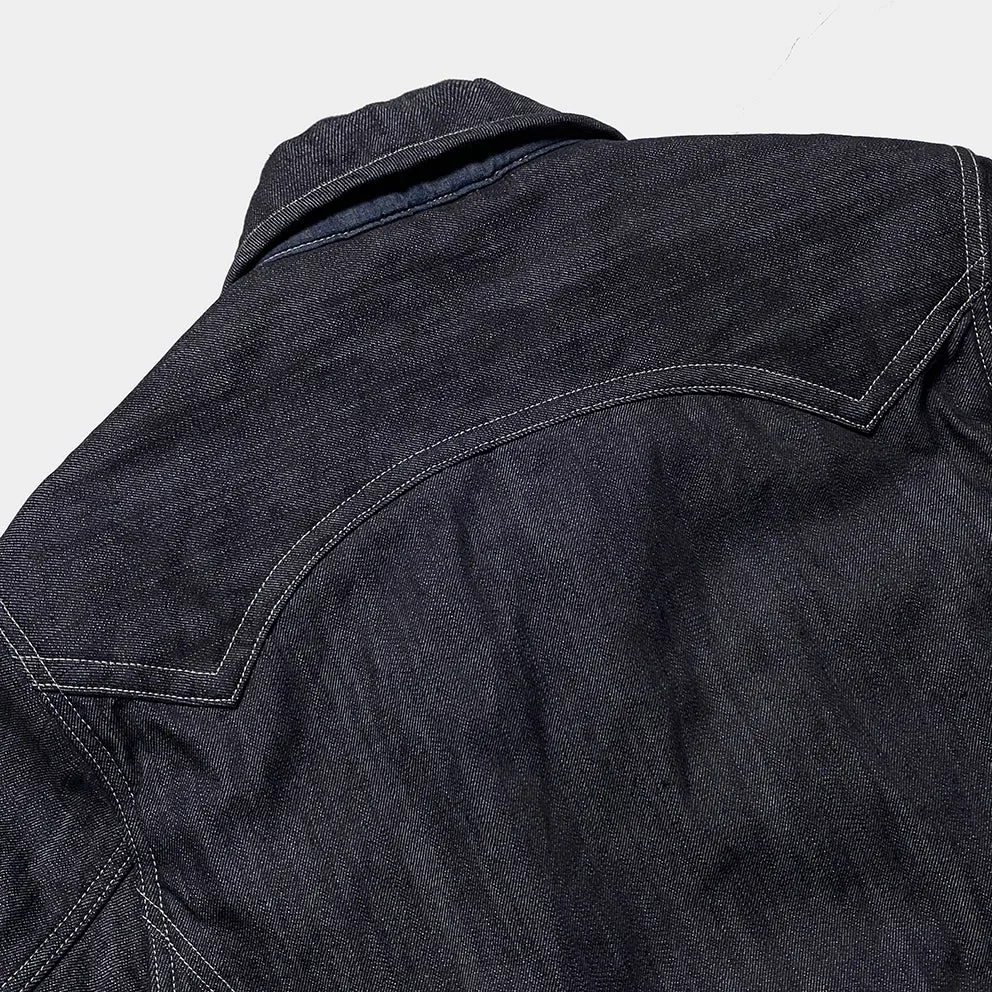 BZEN M.3011L BAKER-WR18 REGULAR FIT 6 POCKET VINTAGE INSPIRED LINED PADDED COMFORT STRETCH DENIM JACKET-12OZ-HRH INDIGO
