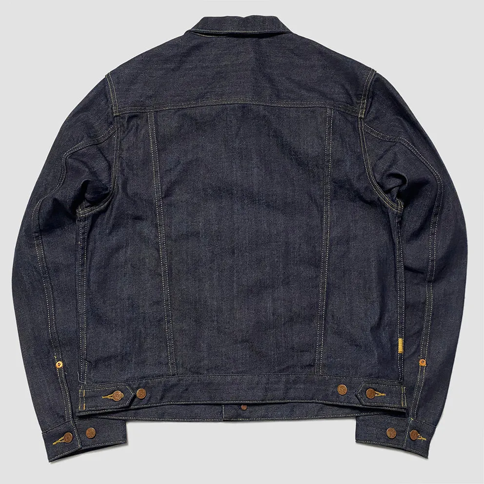 BZEN M.3139RR WAYLON-CR18 REGULAR FIT 4 POCKET COMFORT STRETCH DENIM JACKET COPPER STITCHING-12OZ-HRH INDIGO