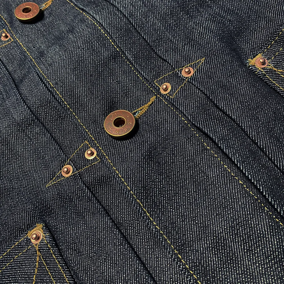BZEN M.3139RR WAYLON-CR18 REGULAR FIT 4 POCKET COMFORT STRETCH DENIM JACKET COPPER STITCHING-12OZ-HRH INDIGO