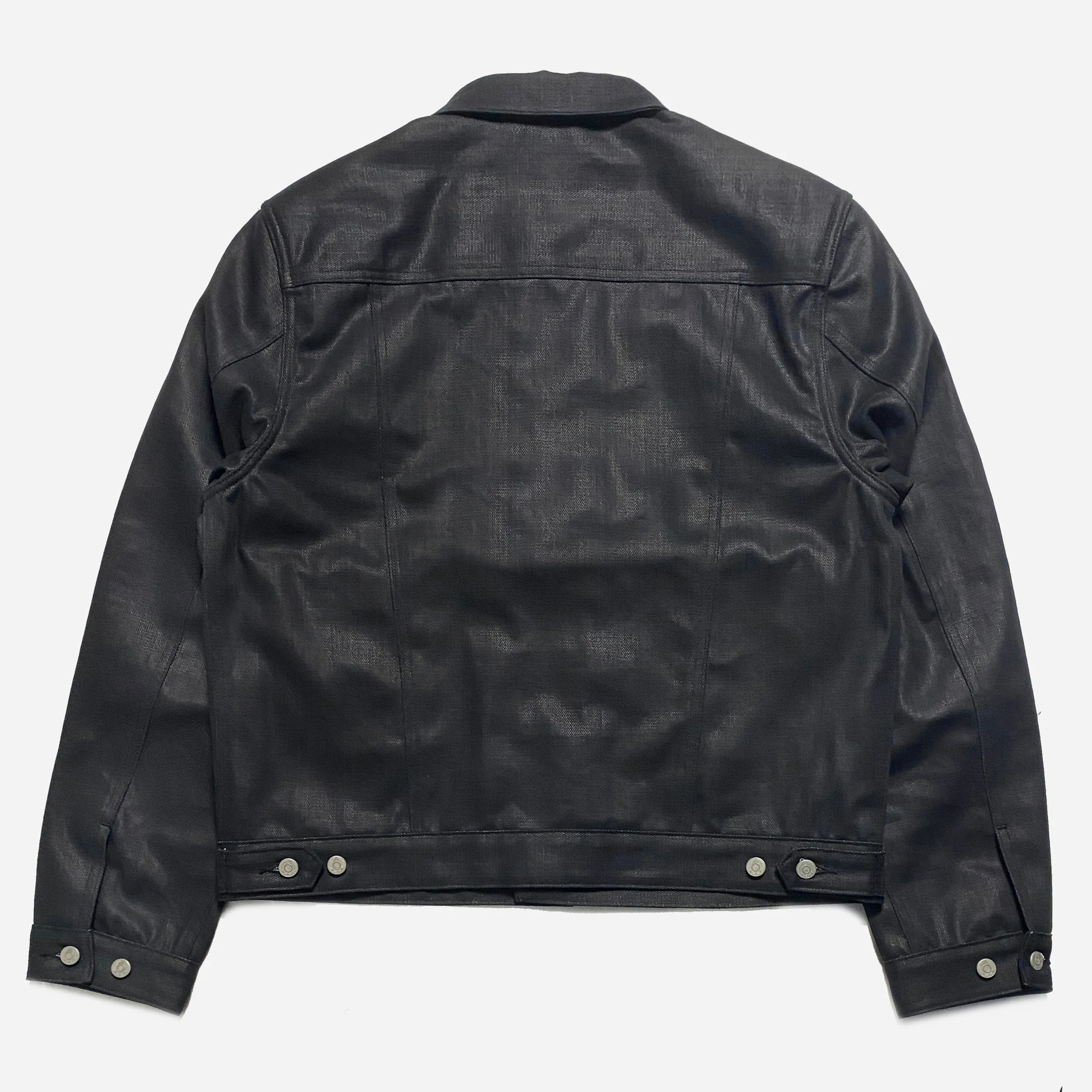 BZEN M.3139RR WAYLON-WXB REGULAR FIT 4 POCKET WAXED BLACK BLUE DENIM JACKET-11.5OZ-WAX BLACK CAUTION: CAN NEVER WASH