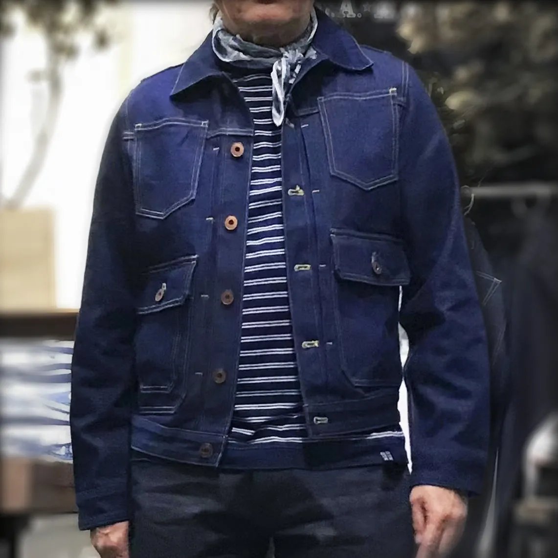 BZEN M.3157-AUSTIN REGULAR FIT 7 POCKET DENIM JACKET-14.5oz-HRH 70's BLUES INDIGO