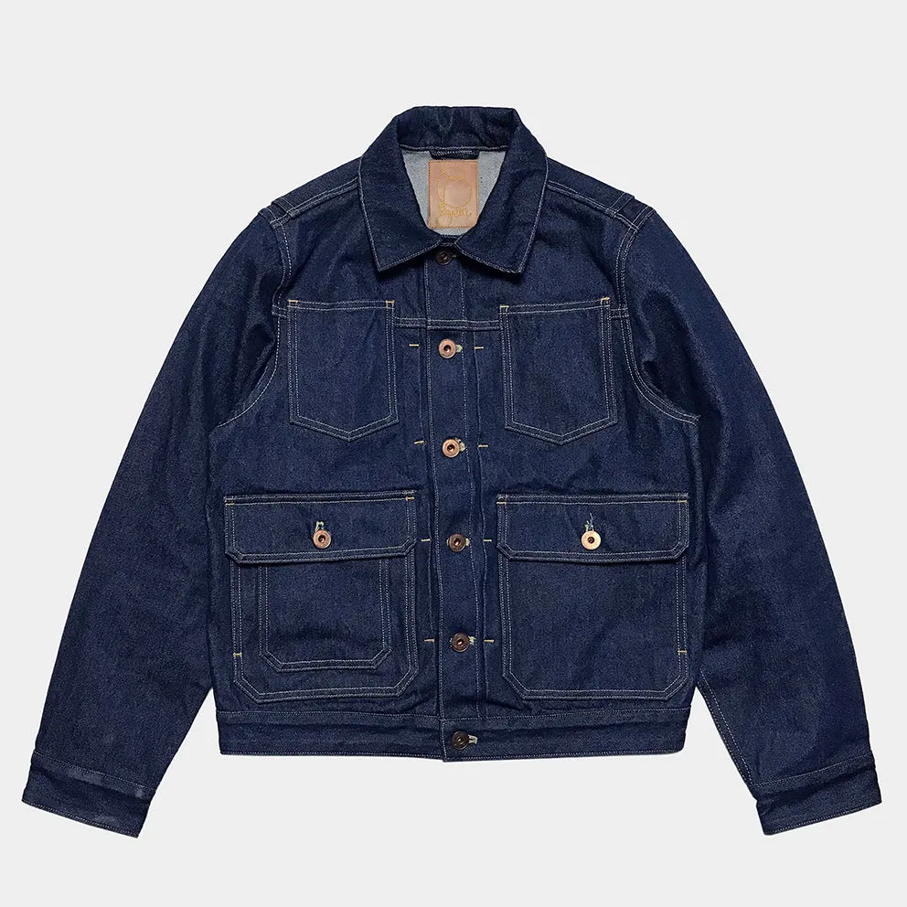 BZEN M.3157-AUSTIN REGULAR FIT 7 POCKET DENIM JACKET-14.5oz-HRH 70's BLUES INDIGO