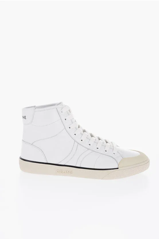 Celine Leather ALAN High-Top Sneakers