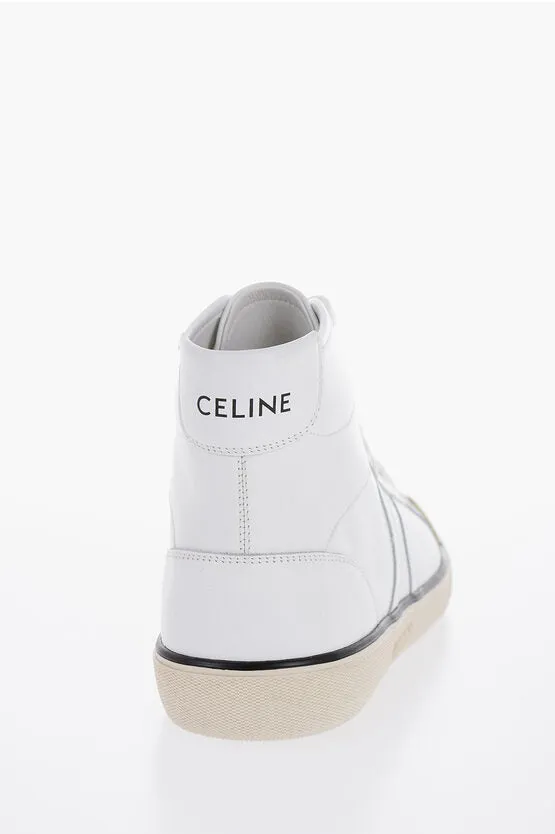 Celine Leather ALAN High-Top Sneakers