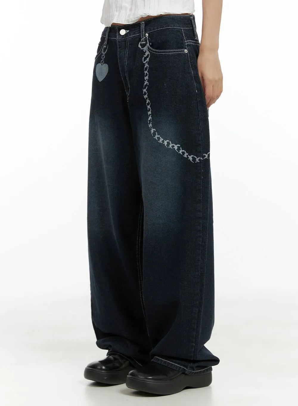 Chain Baggy Jeans CL418
