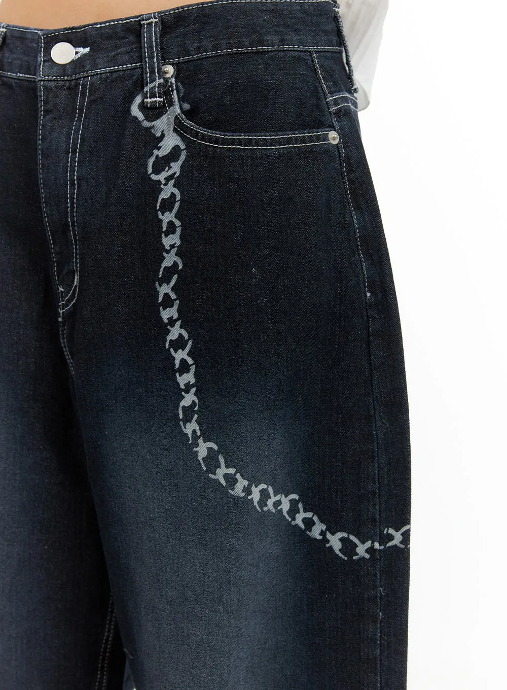 Chain Baggy Jeans CL418