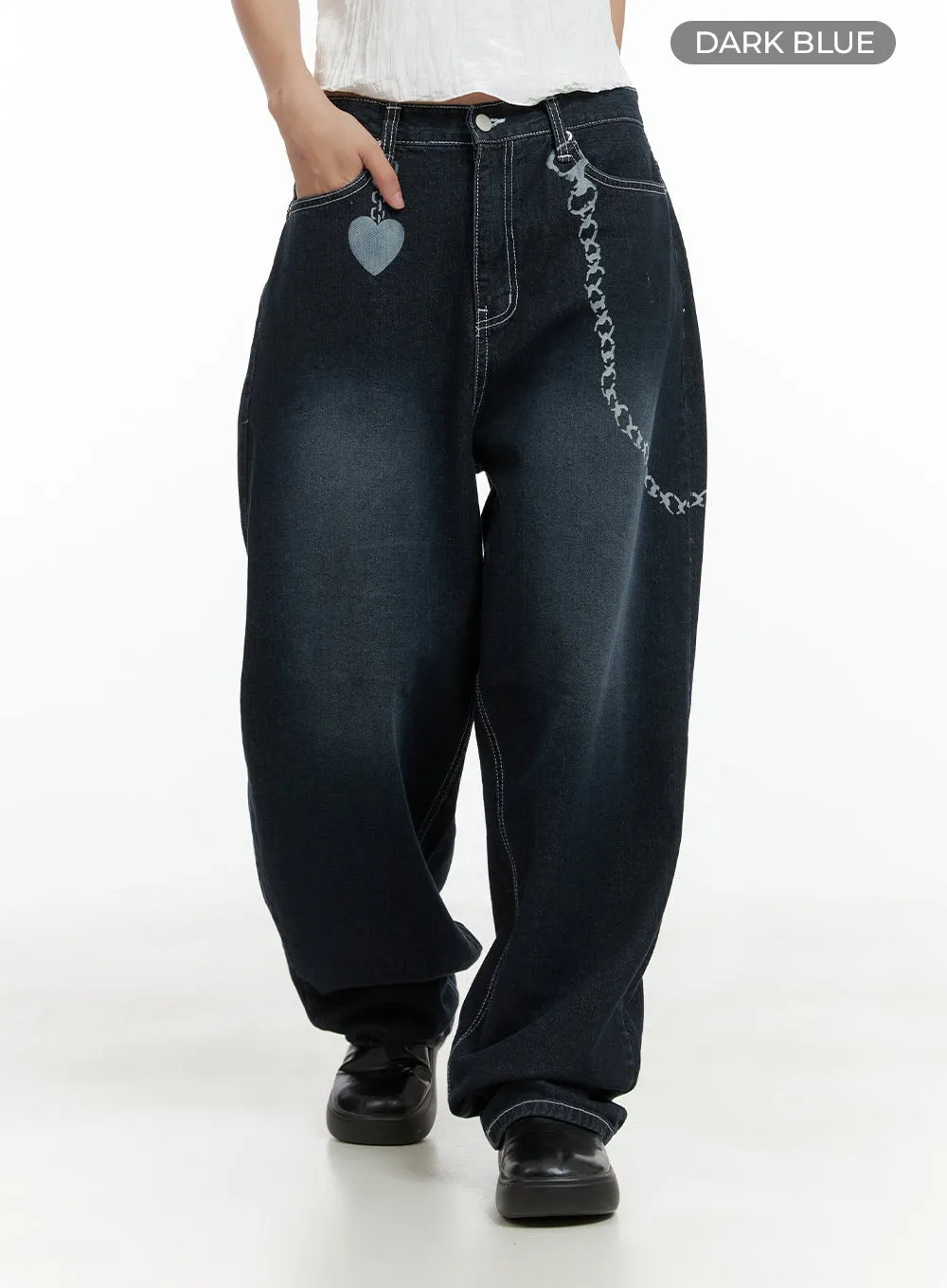 Chain Baggy Jeans CL418