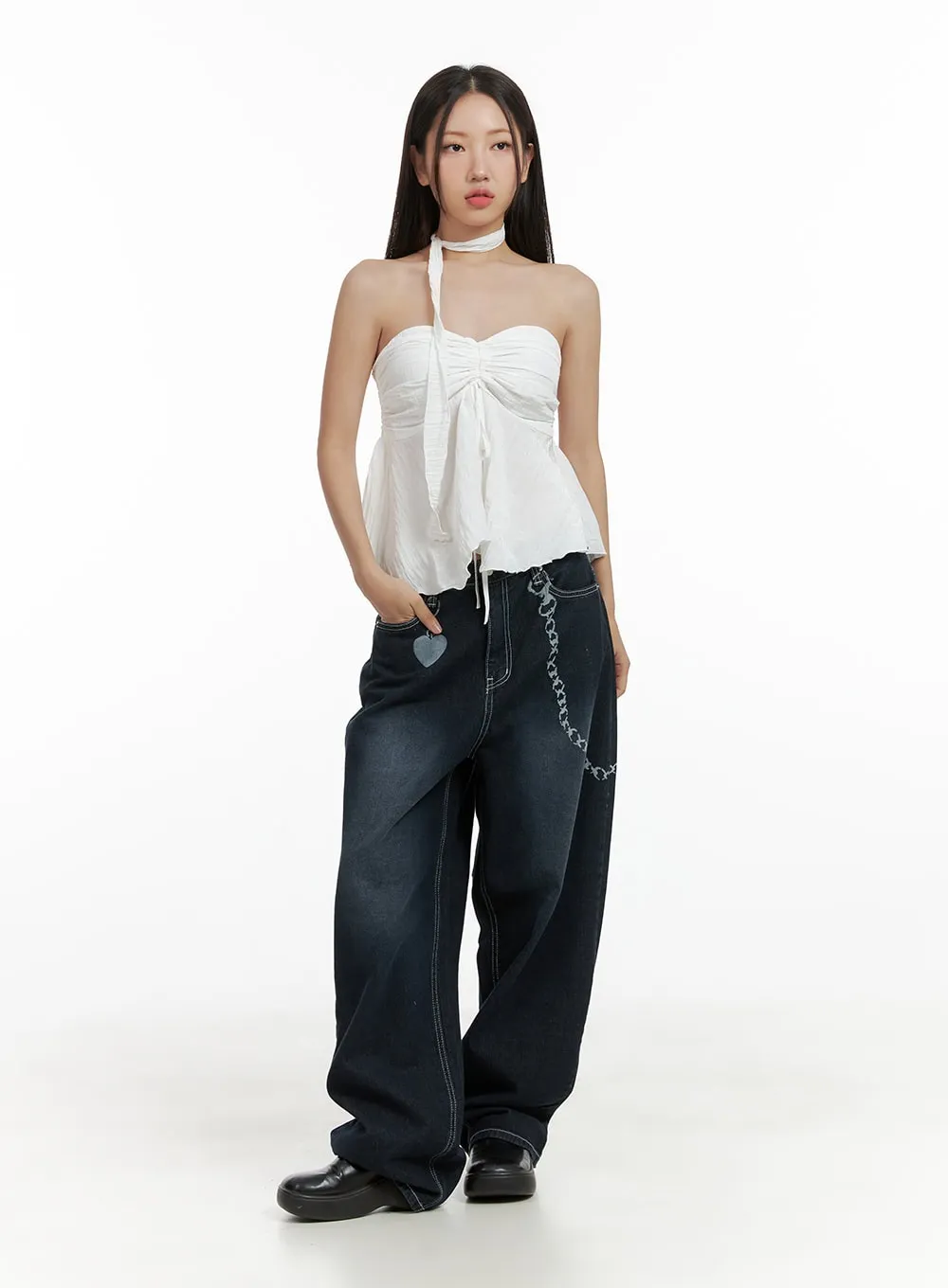 Chain Baggy Jeans CL418