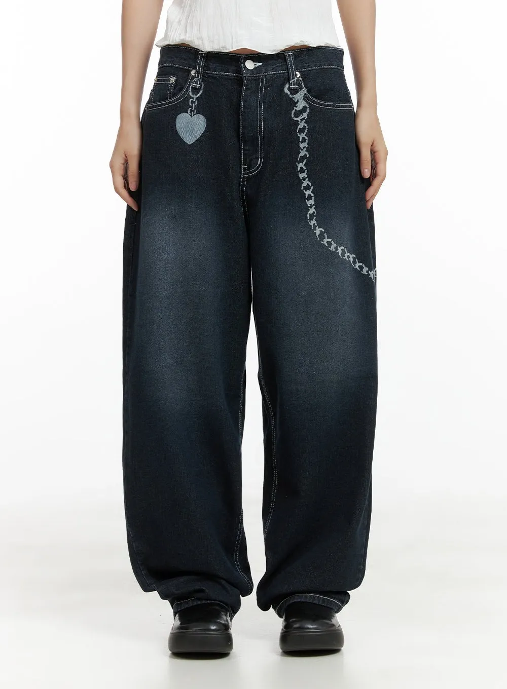 Chain Baggy Jeans CL418
