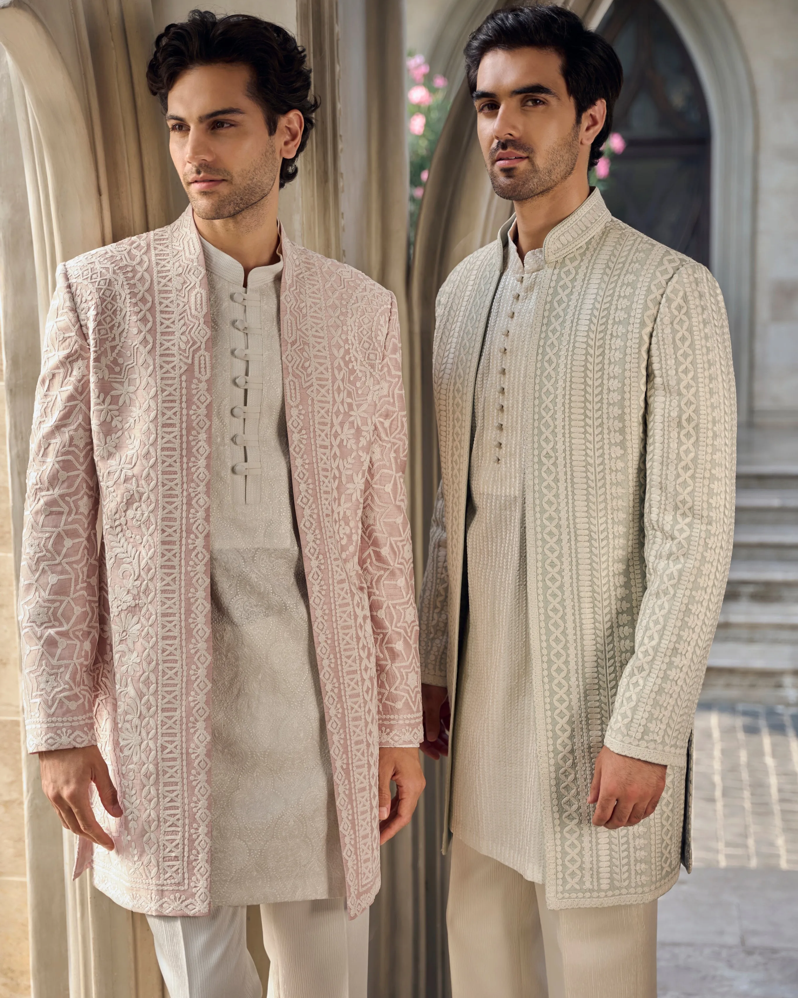 Chapelle Grey Ivory Open Jacket Set