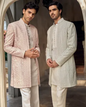Chapelle Grey Ivory Open Jacket Set