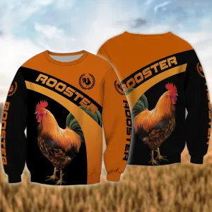Chickens Rooster 3D Funny Sweatshirt Gifts For Country Men Farmer Life Chicken Lover Shirt