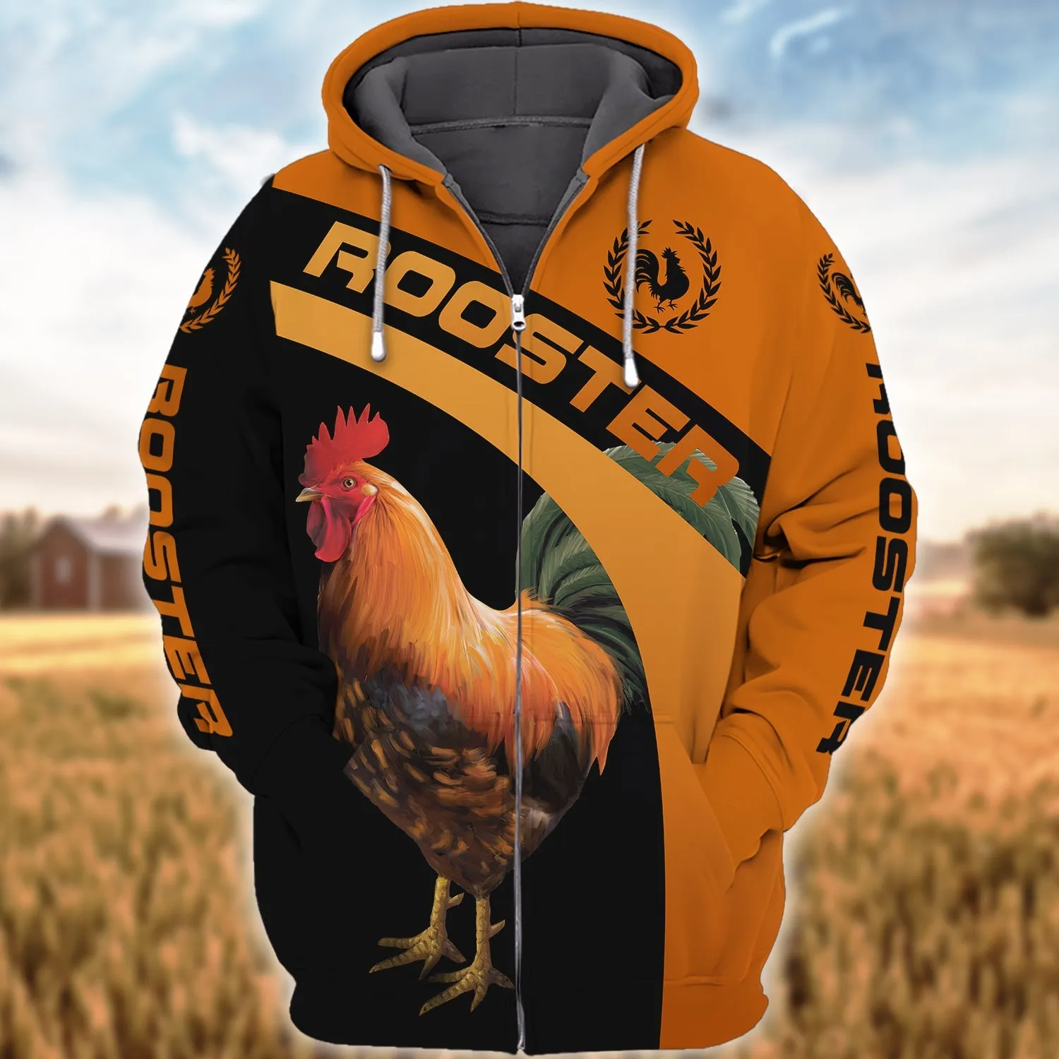 Chickens Rooster 3D Funny Sweatshirt Gifts For Country Men Farmer Life Chicken Lover Shirt
