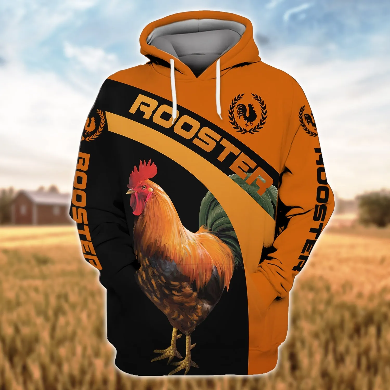 Chickens Rooster 3D Funny Sweatshirt Gifts For Country Men Farmer Life Chicken Lover Shirt