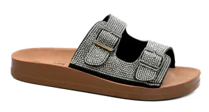 CORKYS BLACK RHINESTONE SANDAL