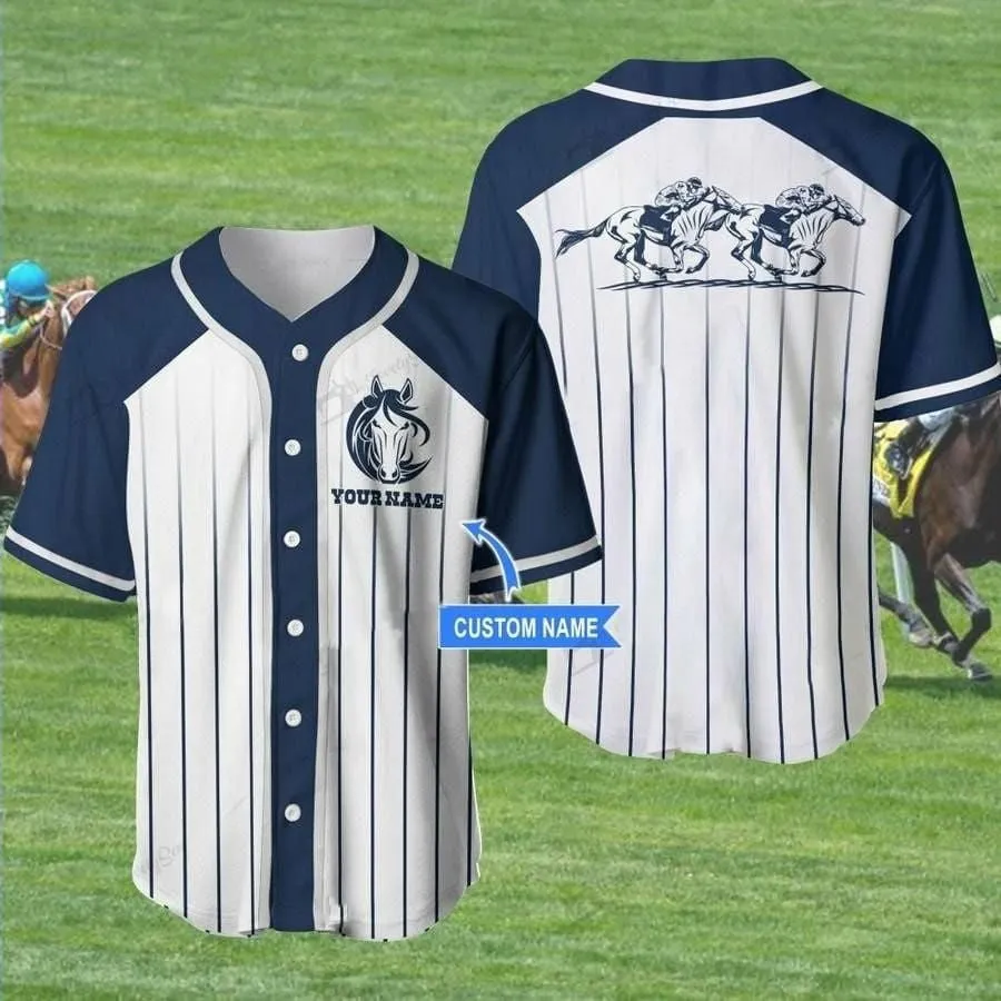 Cowboy Horse Personalized Baseball Jersey, Custom Name Shirt for Horse Lover