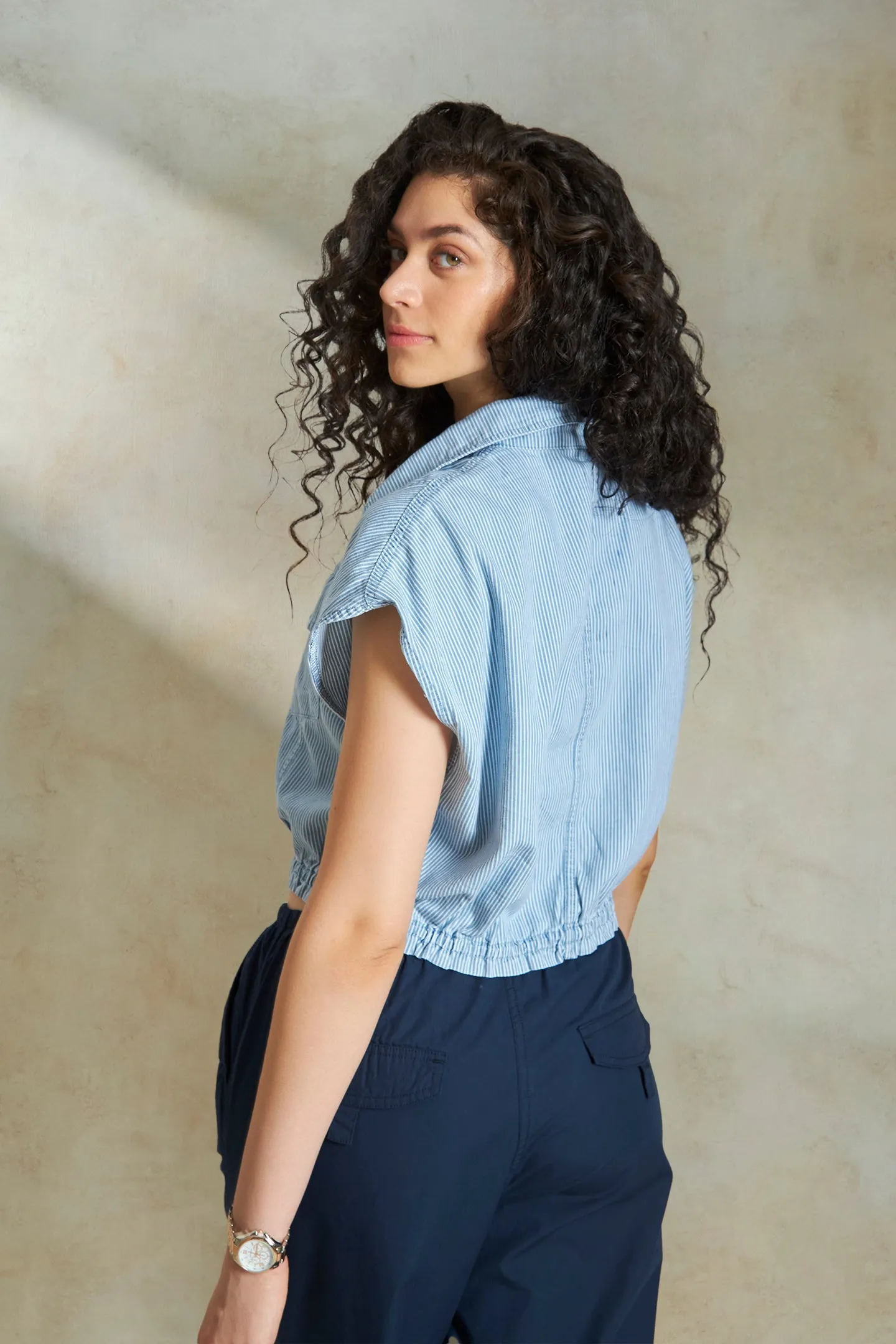 Ember|Cropped Denim Shirt