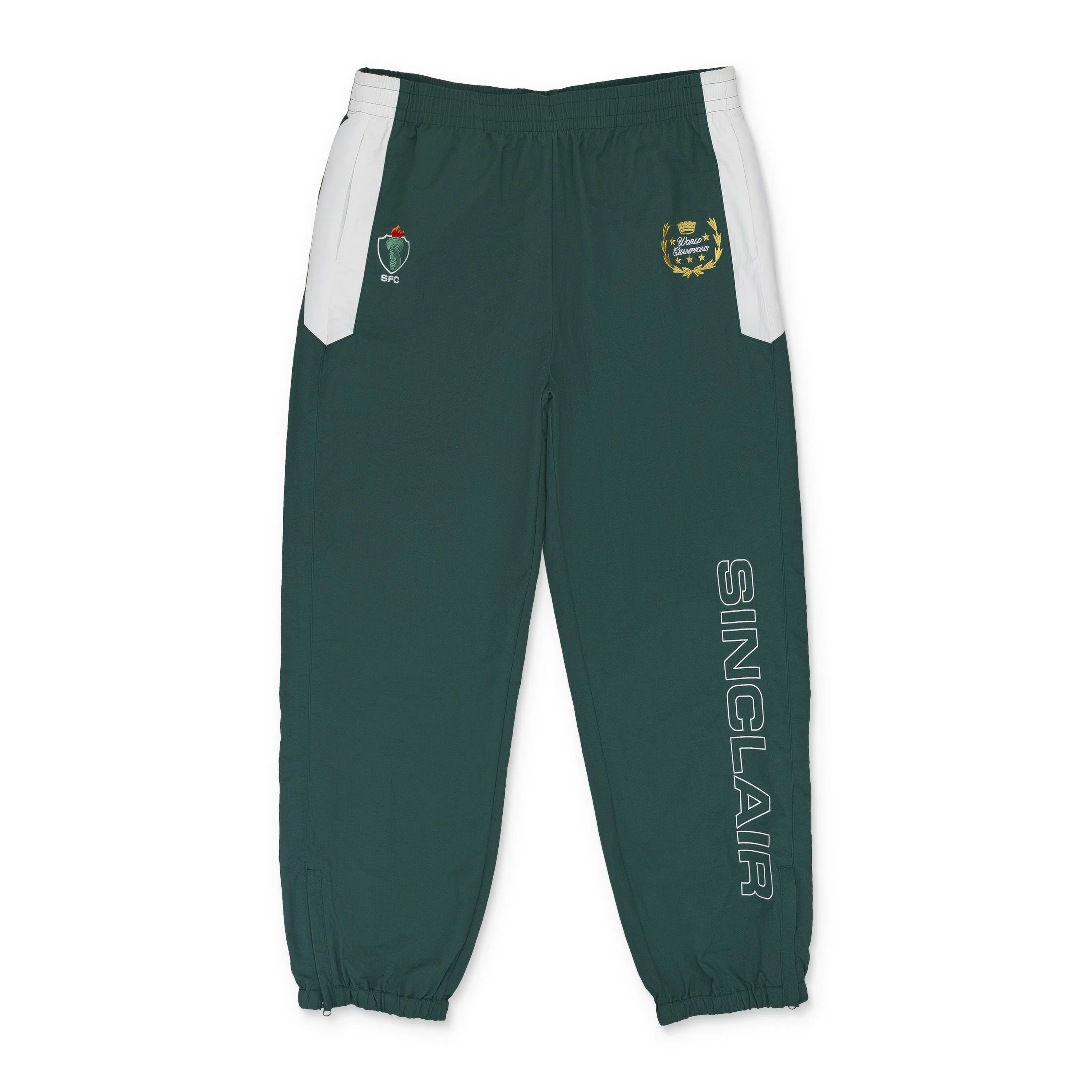 GREEN SFC NYLON TRACK PANTS