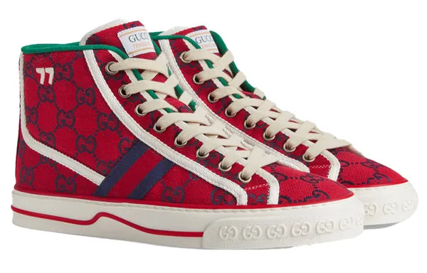 GUCCI Tennis 1977 High Top Sneakers 'Red', red