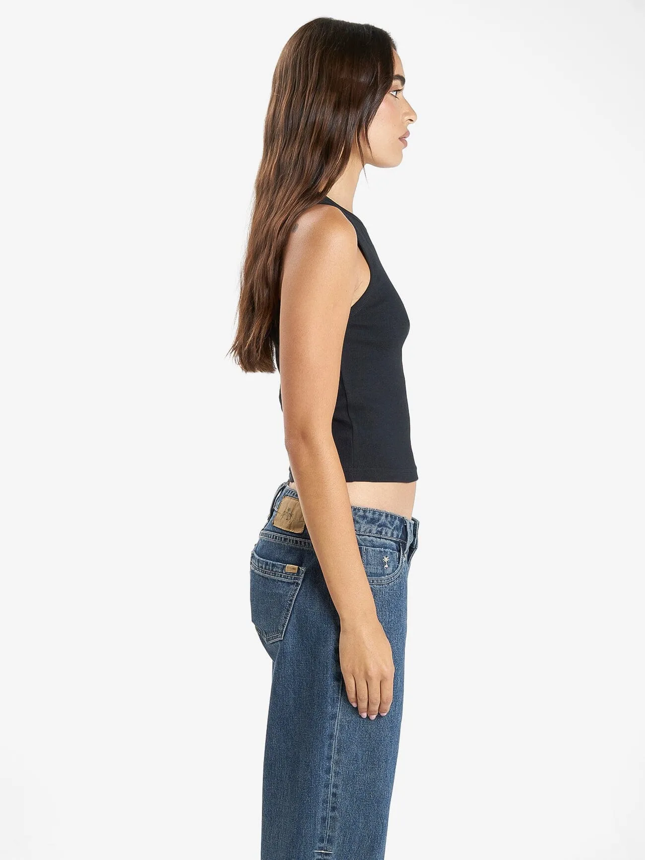 Honour High Neck Tank - Washed Black