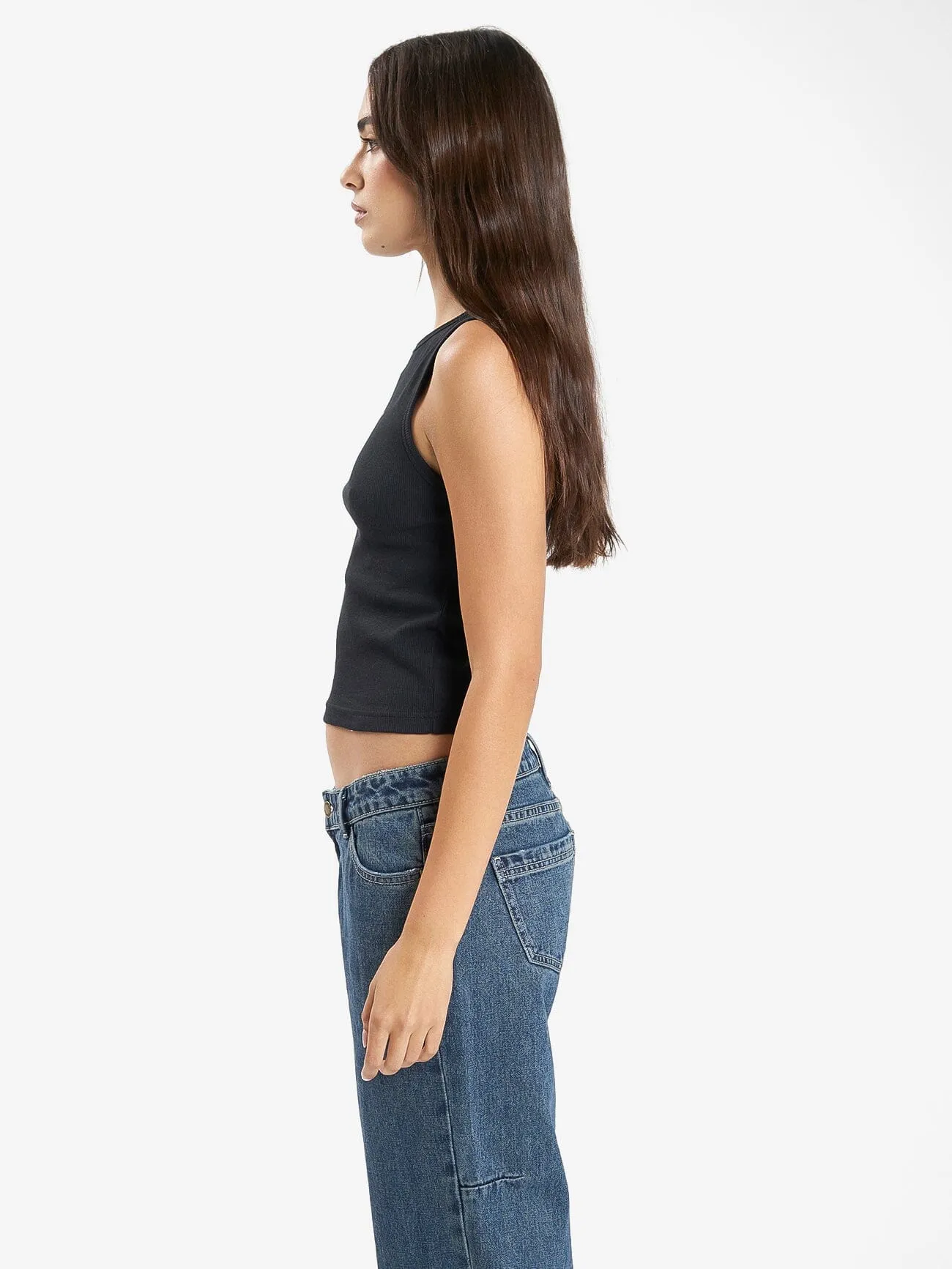 Honour High Neck Tank - Washed Black