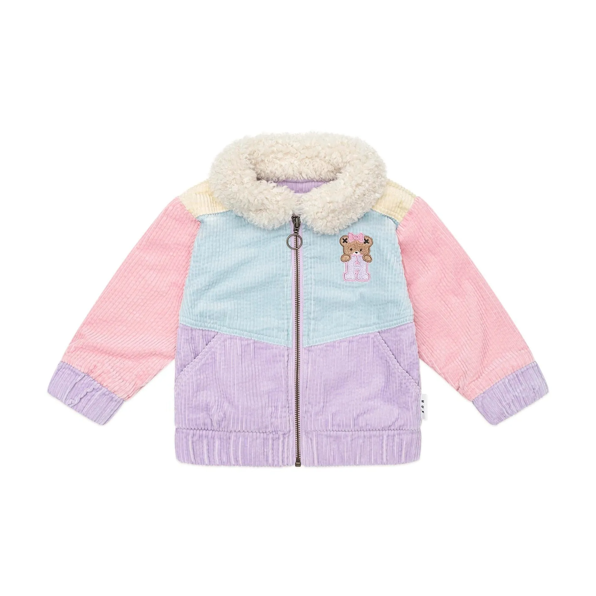Huxbaby Blush Colour Block Cord Jacket