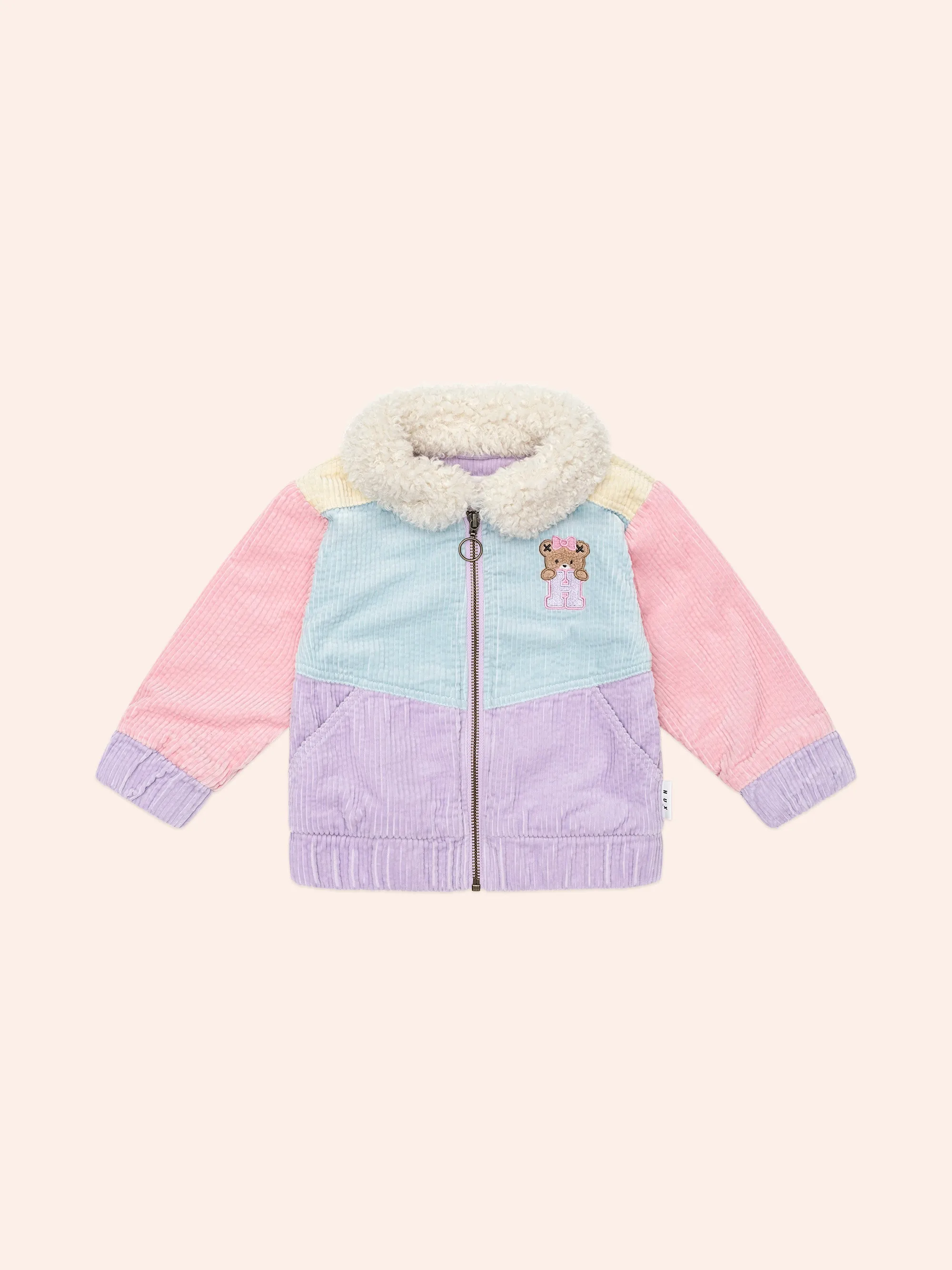 Huxbaby Blush Colour Block Cord Jacket