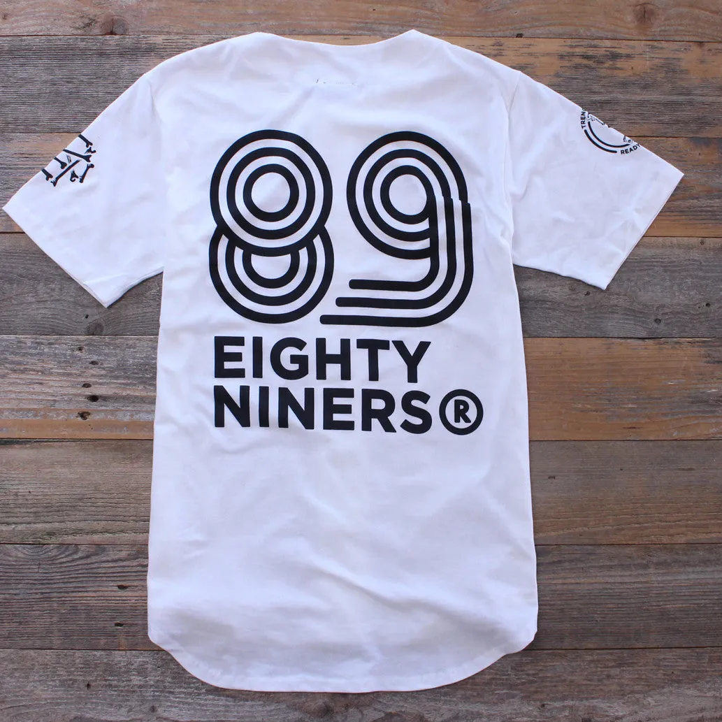 Kustom Life White Cotton Baseball Jersey