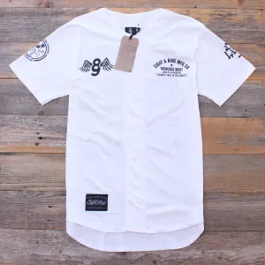 Kustom Life White Cotton Baseball Jersey