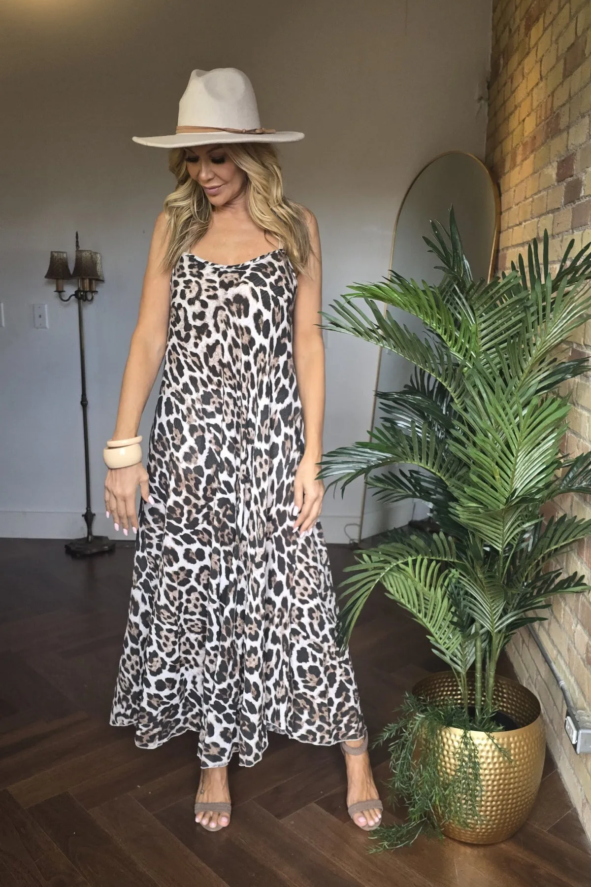 Leopard Print Slip Dress