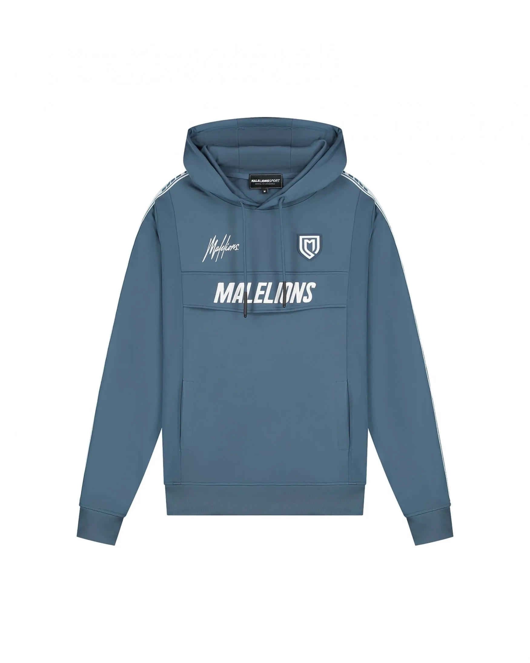 Malelions Sport Rebound Anorak Hoodie | Blue/White