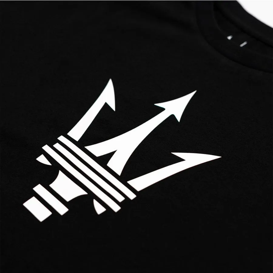 Maserati Large Logo Rubber Print T-Shirt - Black/Blue