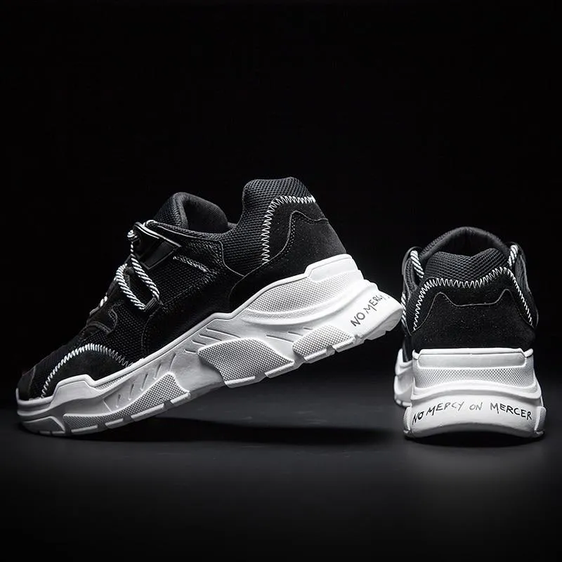 MERCY RX97 Chunky Leather/Mesh Sneakers - Black
