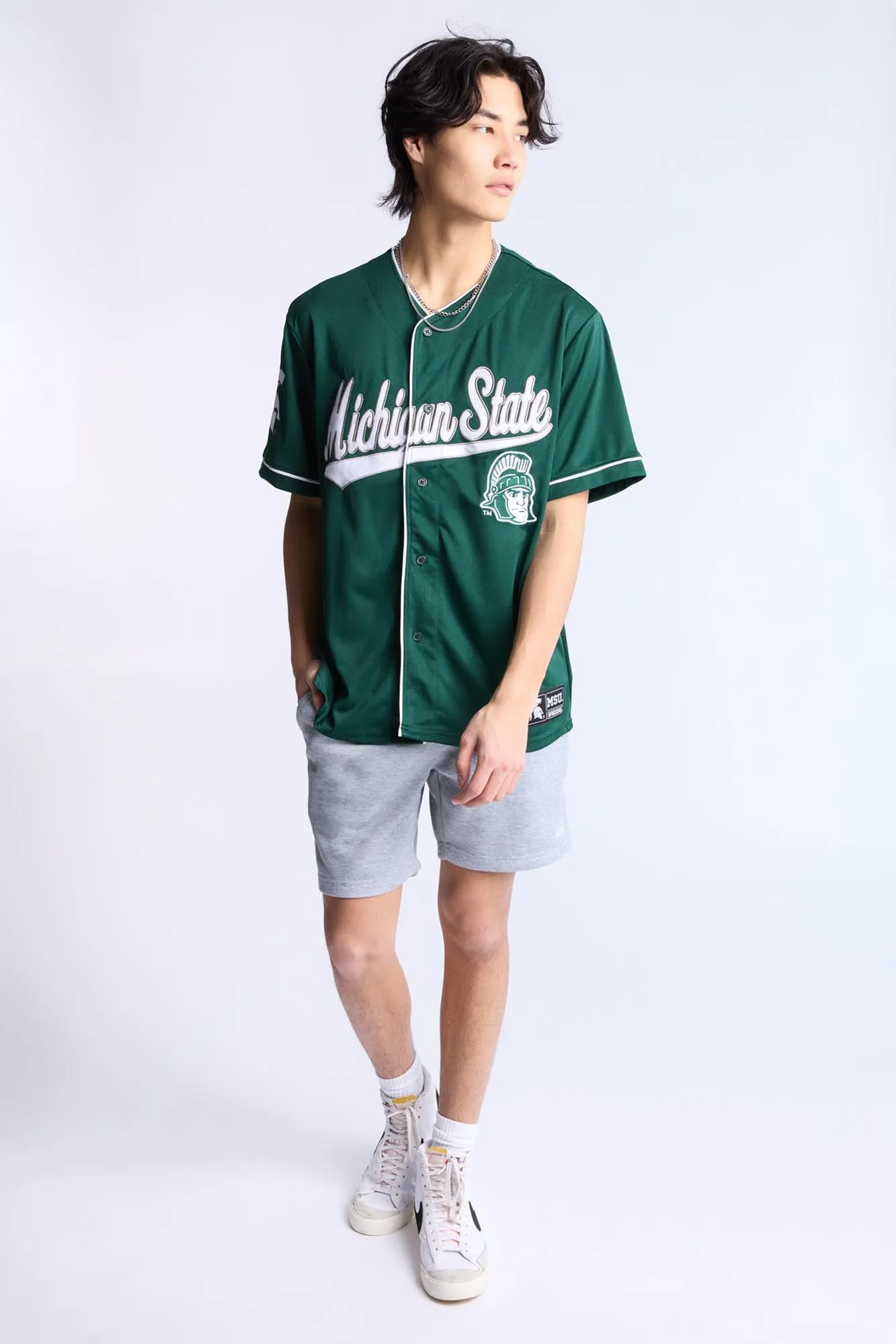 Michigan State Button-Up Baseball Jersey