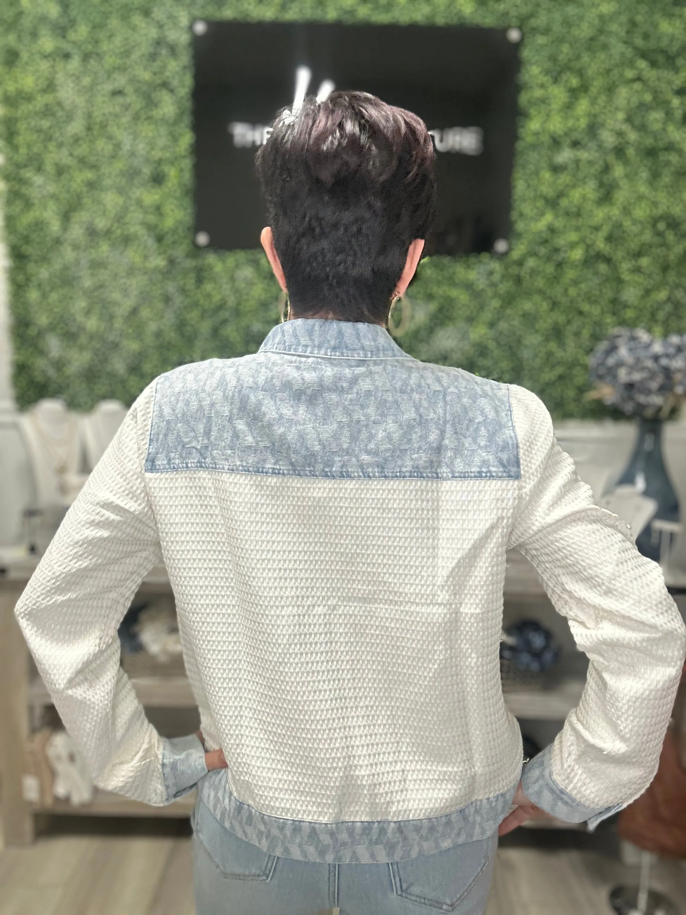 Mixed Media Denim Jacket