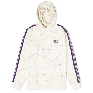 Needles Dc Printed Poly Smooth Track Hoodie, Ivory