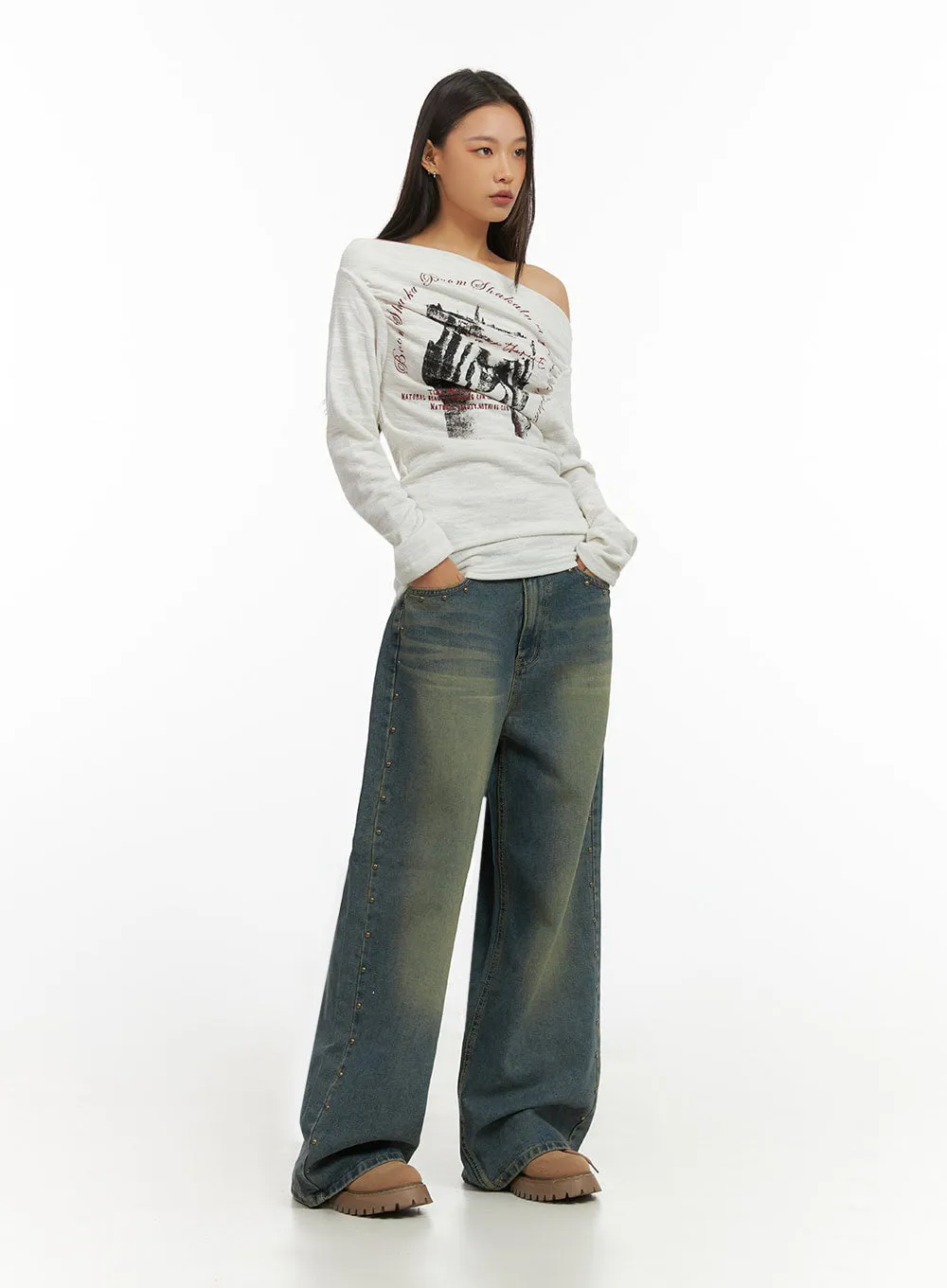 Noelle DenimDrape Baggy Jeans IO409