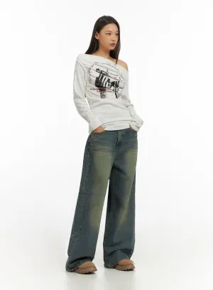 Noelle DenimDrape Baggy Jeans IO409