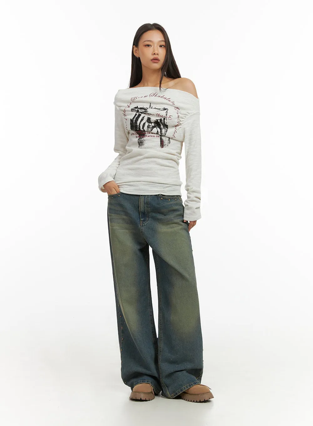 Noelle DenimDrape Baggy Jeans IO409