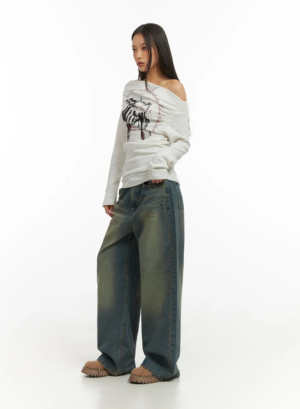 Noelle DenimDrape Baggy Jeans IO409