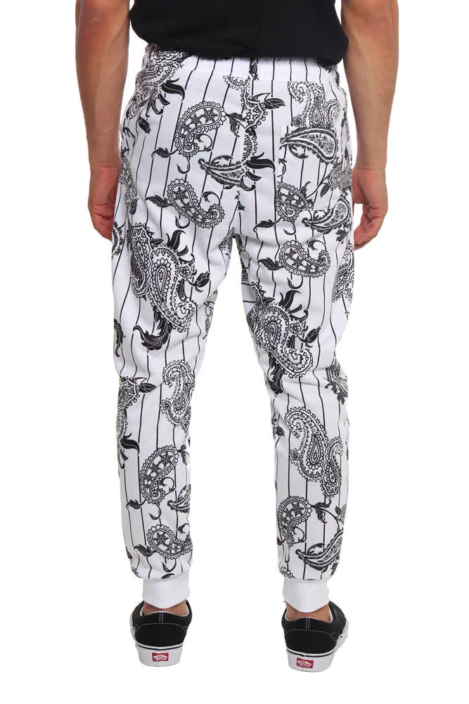 Pinstripe Bandana French Terry Jogger Pants